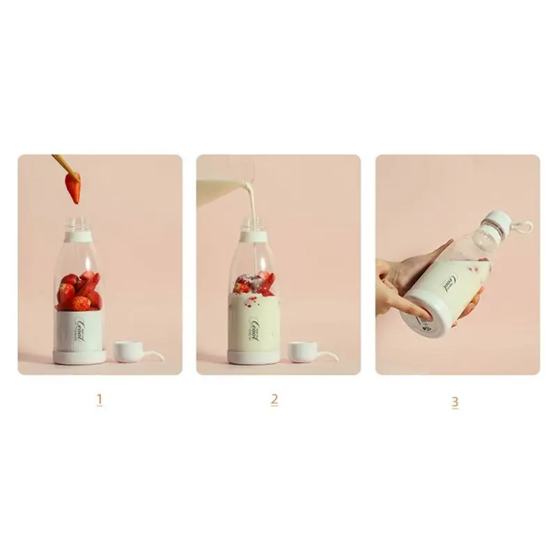 likelike 300ML USB Blender Quick Juicing Portable Blender Rechargeable Juices Cup Smoothie Mini Handheld Fruit Mixer