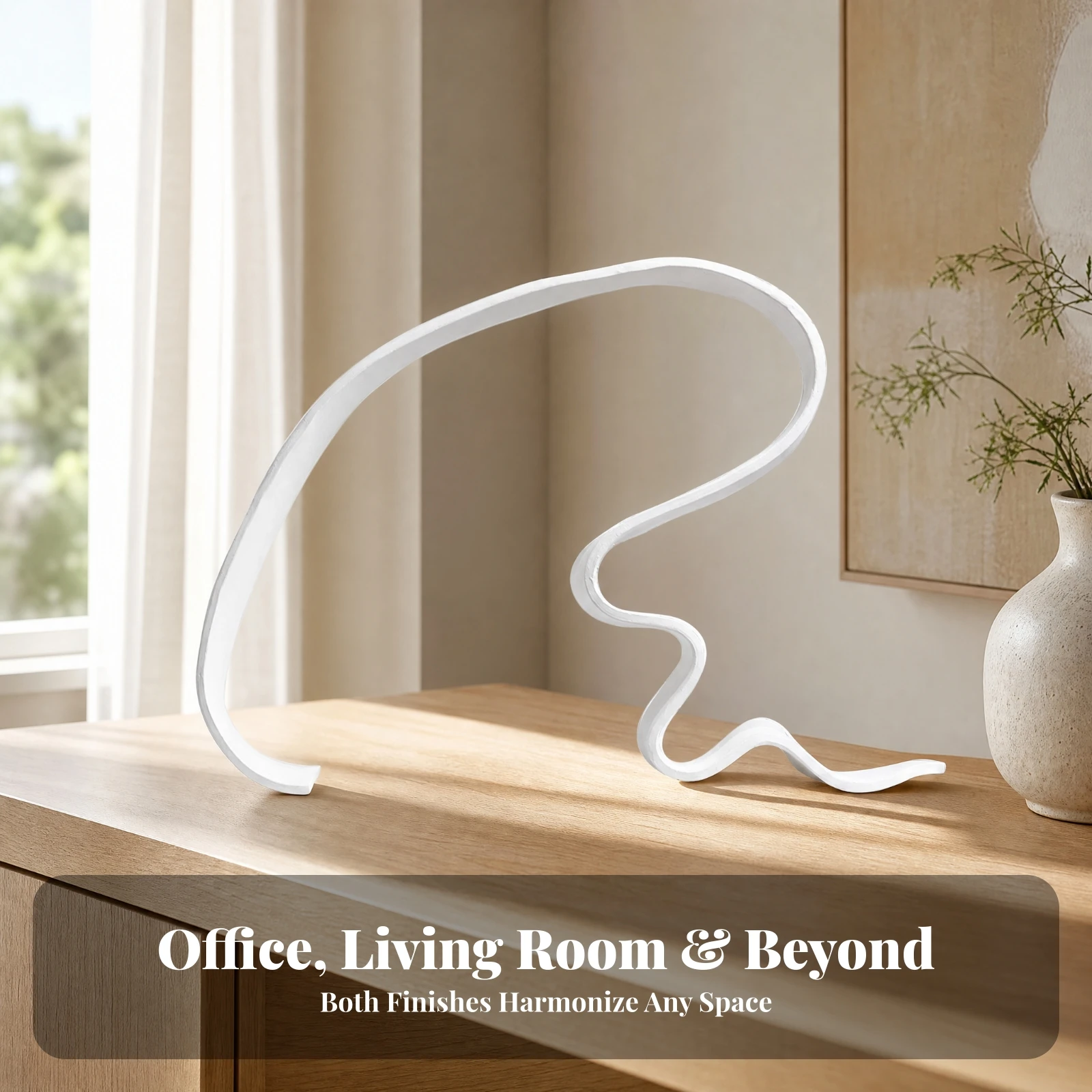 Metal Ribbon Sculpture Sophisticated Abstract Metal Sculpture Decoration Artistic Decor Minimalist for Console Table