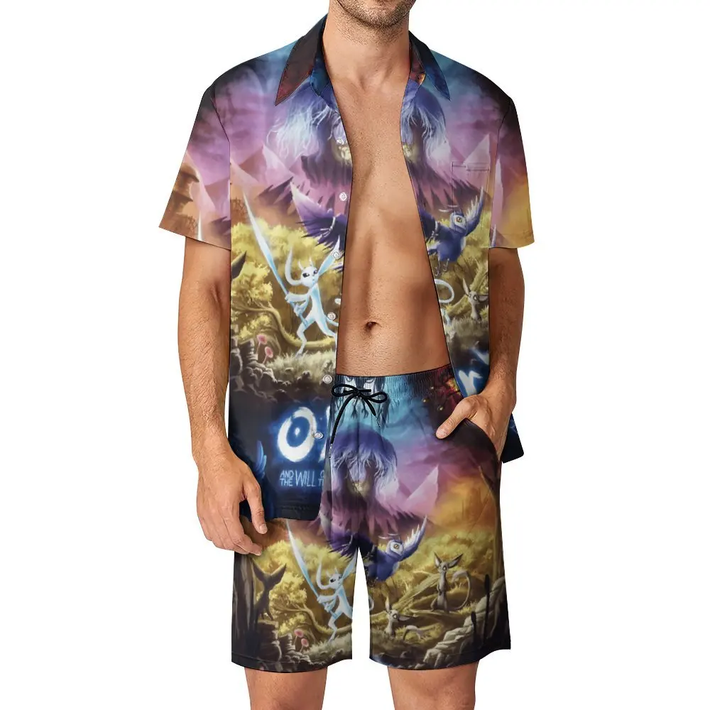 Ori And The Blind Forest Action Game Poster Men's Beach Suit Unique 2 Pieces Suit  top Quality  Shopping Eur Size