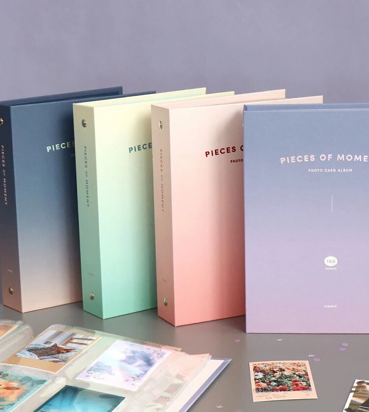 Gradient Color A5 Hard Cover Photo Album, 160 Pockets for 3'' Instant Photos, Polaroid, Trading Cards, Ins Collection 포카 바인