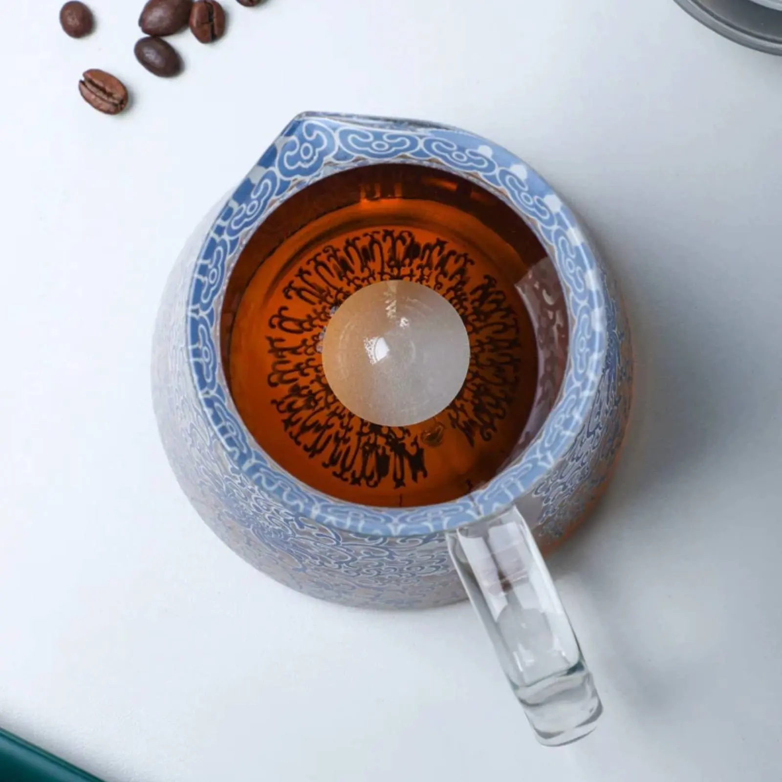 Blue and White Porcelain Pattern Coffee Server Easy to Clean Cone-Shaped Design Glass Coffee Dripper Set Portable