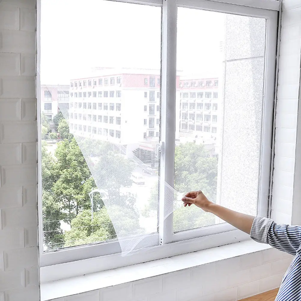2Sets Invisible Window Nets Easy Install Self-Adhesive Window Screen Mesh for Comfortable Home and Office Environments