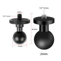 17/25mm Metal 1 Inch Ball Head Mount to 1/4\