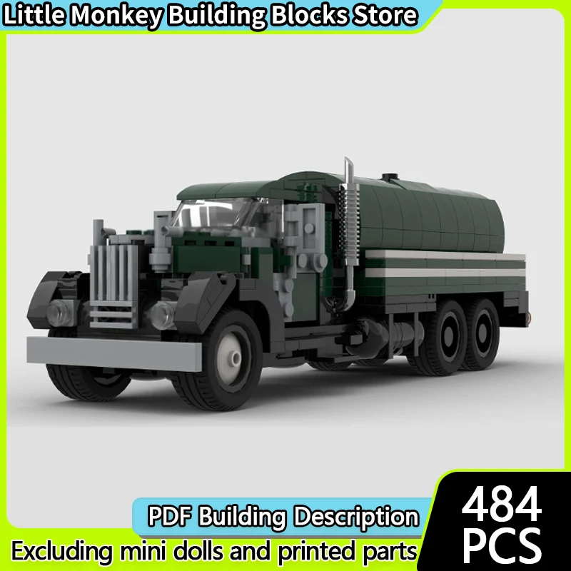 

City Car Model MOC Building Bricks Vintage Heavy Tanker Truck Modular Technology Children Holiday Gifts Assemble Toys Suit