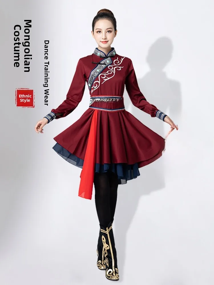 

Mongolian Dance Performance Costume Women's Skirt Men's Outfit Ethnic Minori Mongolian ade Exam Practice orm Stage Co...