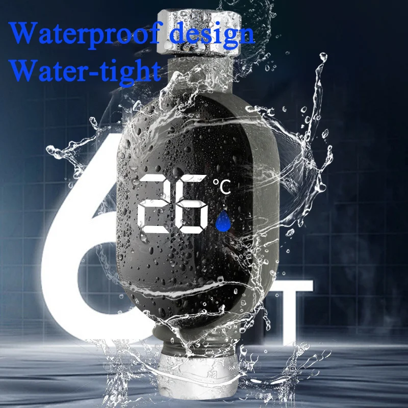 Home Water Shower Thermometer with Led Display 0℃~99℃ Water Accurate Temperature Measurement Waterproof Smart Meter Bathroom