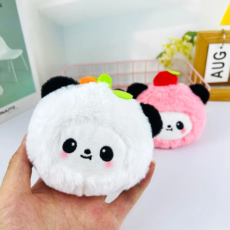 Cartoon Nette Obst Panda Münze Plüsch Geldbörse Anhänger Kinder Mini Lagerung Tasche Lustige Student Brieftasche Schlüsselbund Urlaub Geburtstag Geschenk