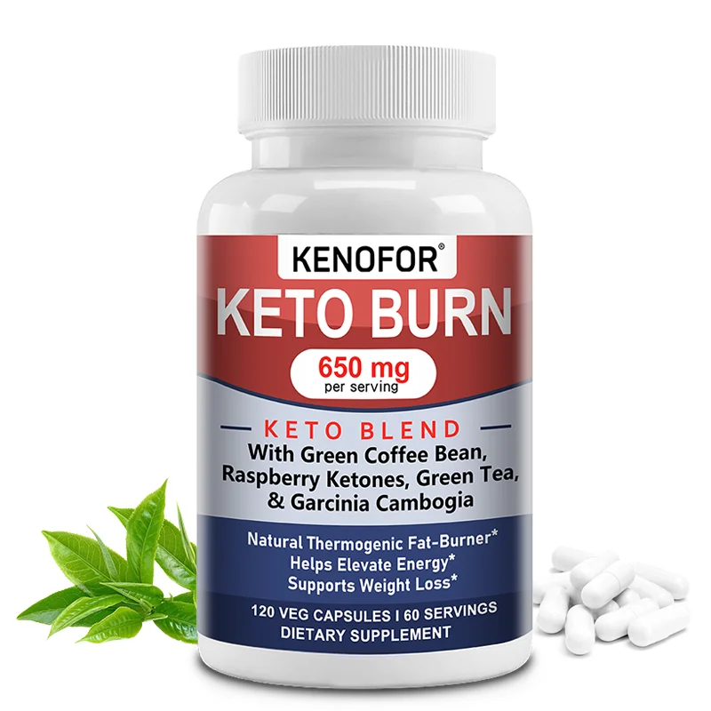 Keto Burn, Kontrolle und Gewichtsmanagement. , Extrakt aus grünen Kaffeebohnen, Himbeerketon und Grüntee zur Unterstützung der Fettverbrennung