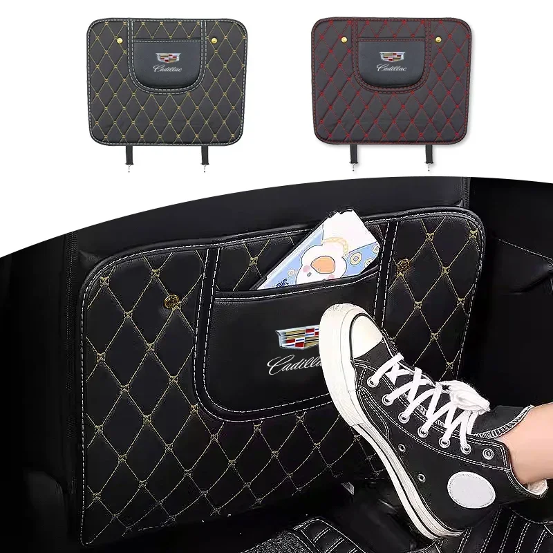 Car Logo Seat Back Protection Mat Prevent Dirty Anti Kick Pad for Cadillac ATS CTS CT5 CT6 XT5 XTS SRX STS BLS DTS Accessories
