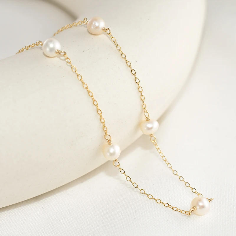 Natural Pearl Necklace 14K Gold Filled/925 Silver Necklace Choker Handmade Pendants Collier Femme Kolye Collares Boho Jewelry