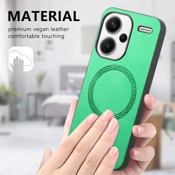 Case for Magsafe Magnetic Luxury Leather Back Cover for Redmi Note 13 Pro Plus Note13 4G 12R 13R Pro Wireless Charging Shell
