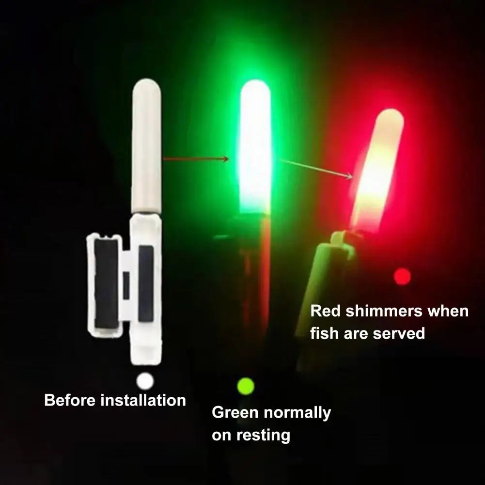 Fishing Glow Stick Easy Install Fishing Rod Light Waterproof Led Fishing Rod Tip Light Set for Night Strike Glow Stick Bite