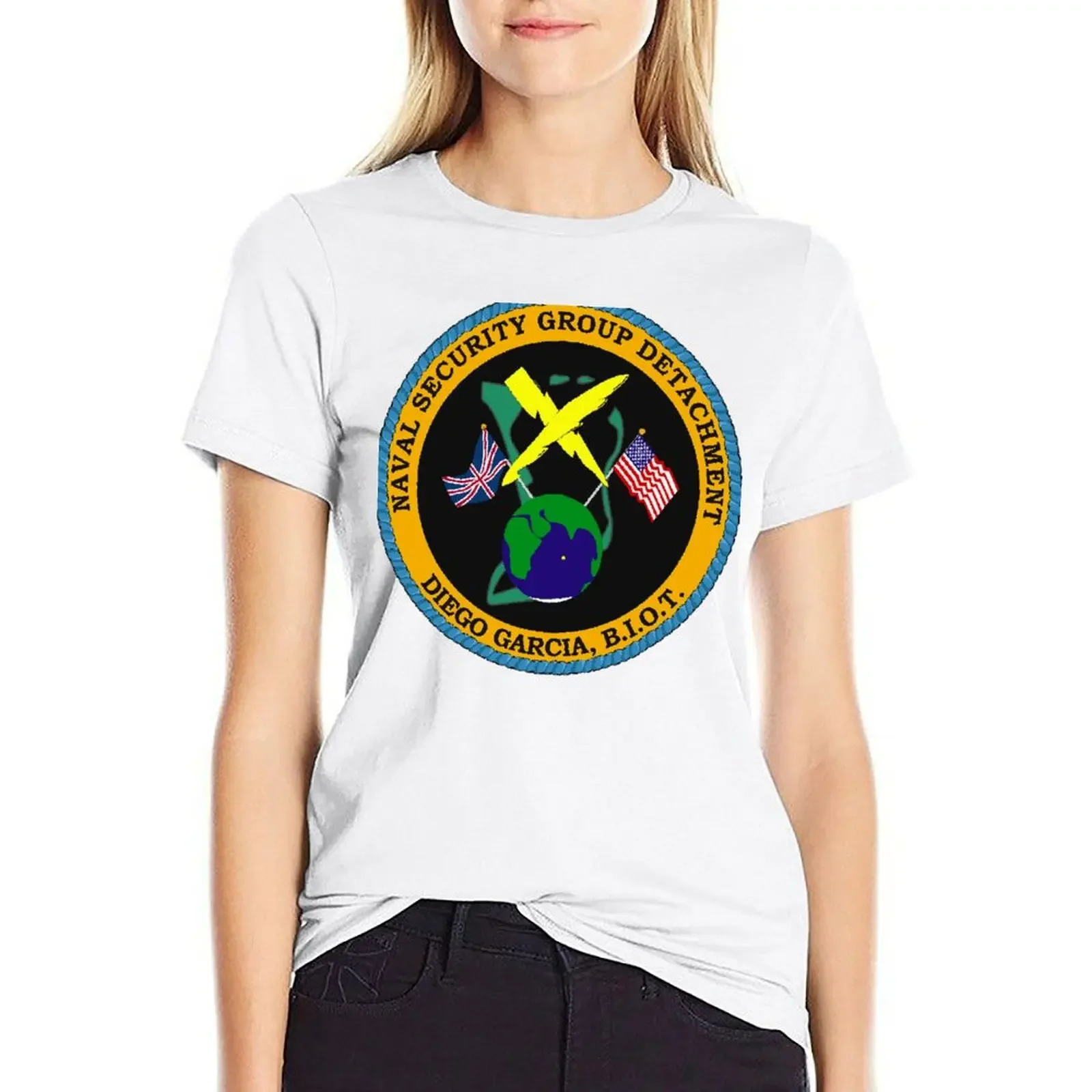 NAVAL SECURITY GROUP DETACHMENT, DIEGO GARCIA, B.I.O.T. T-shirt hippie clothes Female clothing Women's tee shirt