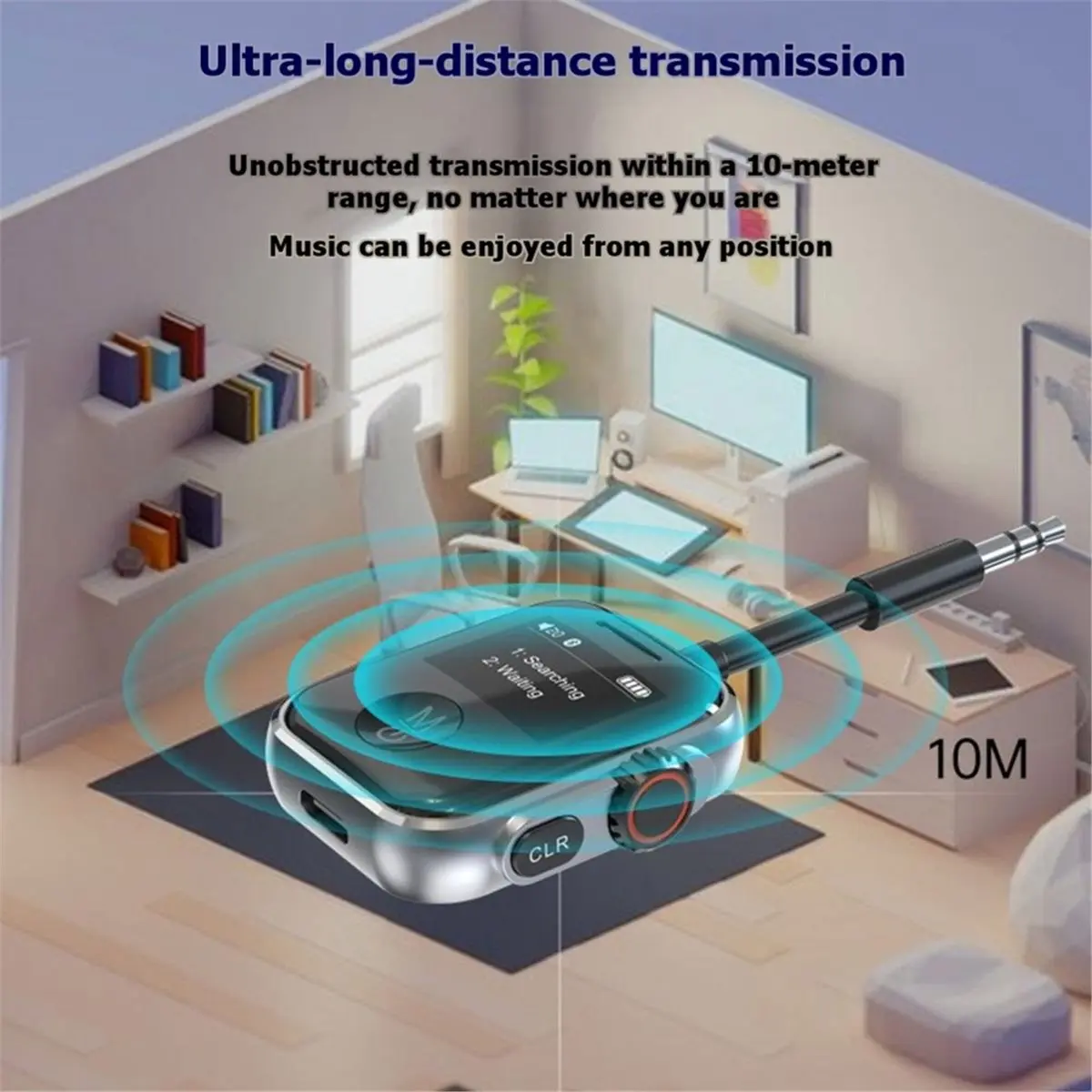 Bluetooth Receiver Transmitter Transceiver 2-in-1 3.5mm Type-C for Hands-Free Calling Adapter Wireless