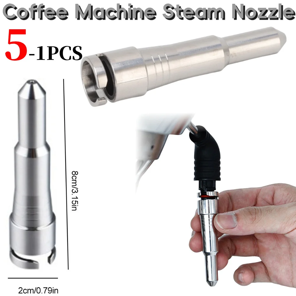 5-1PCS Steam Nozzle 304 Stainless Steel Rust-Proof Reusable Coffee Machine Steam Nozzle for Delonghi ECP3420 310 330 EC680 685