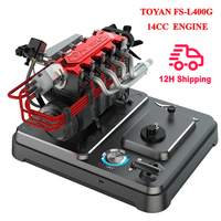 TOYAN FS-L400G 14CC Four-Cylinder Methanol Engine High-performance Model Toy with One-button Start Metal Base and Starter