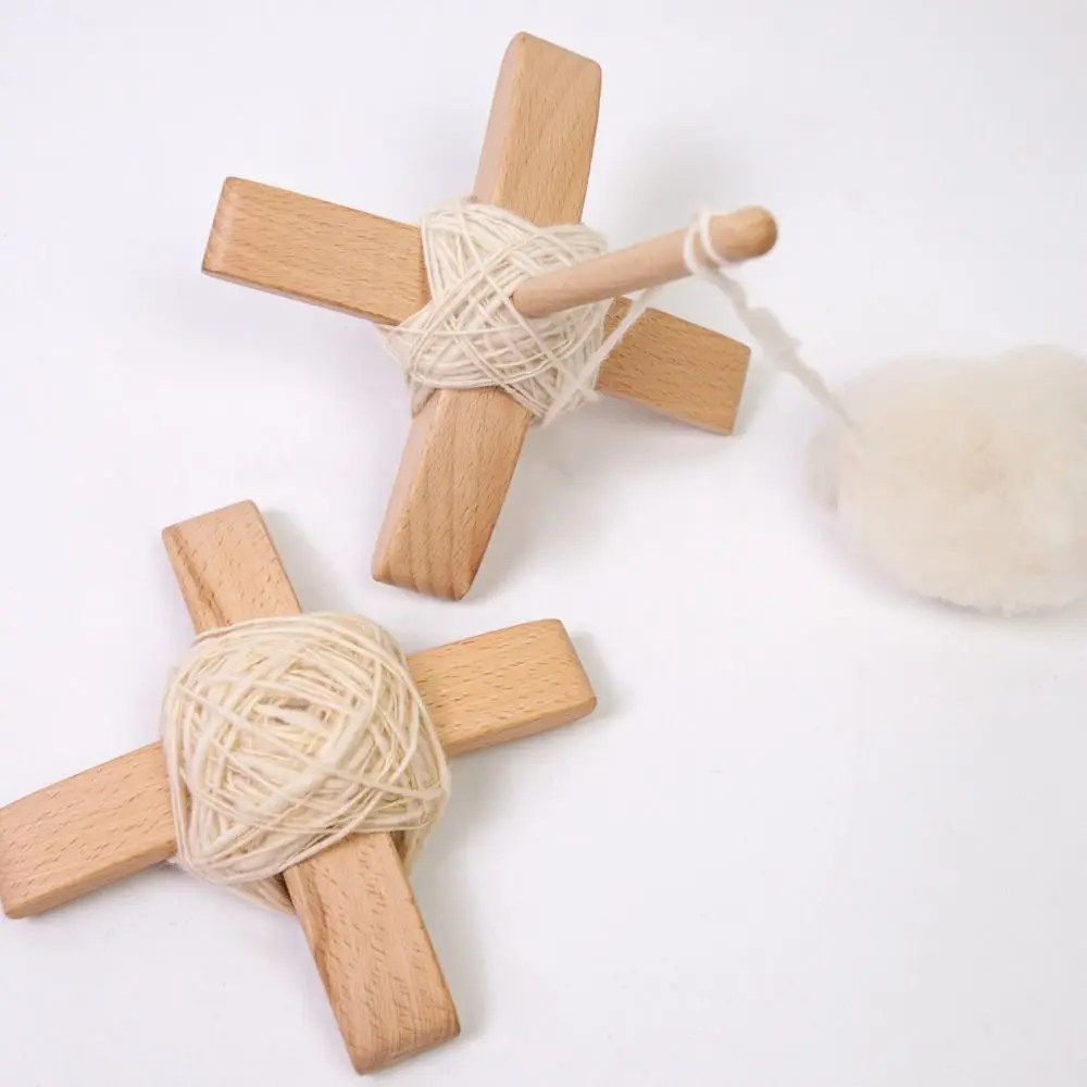 Handmade Wooden Turkish Spindle Storage Tools Detachable Cross-Shaped Beech Wood Turkish Spindle Kit Multifunction - Image 4