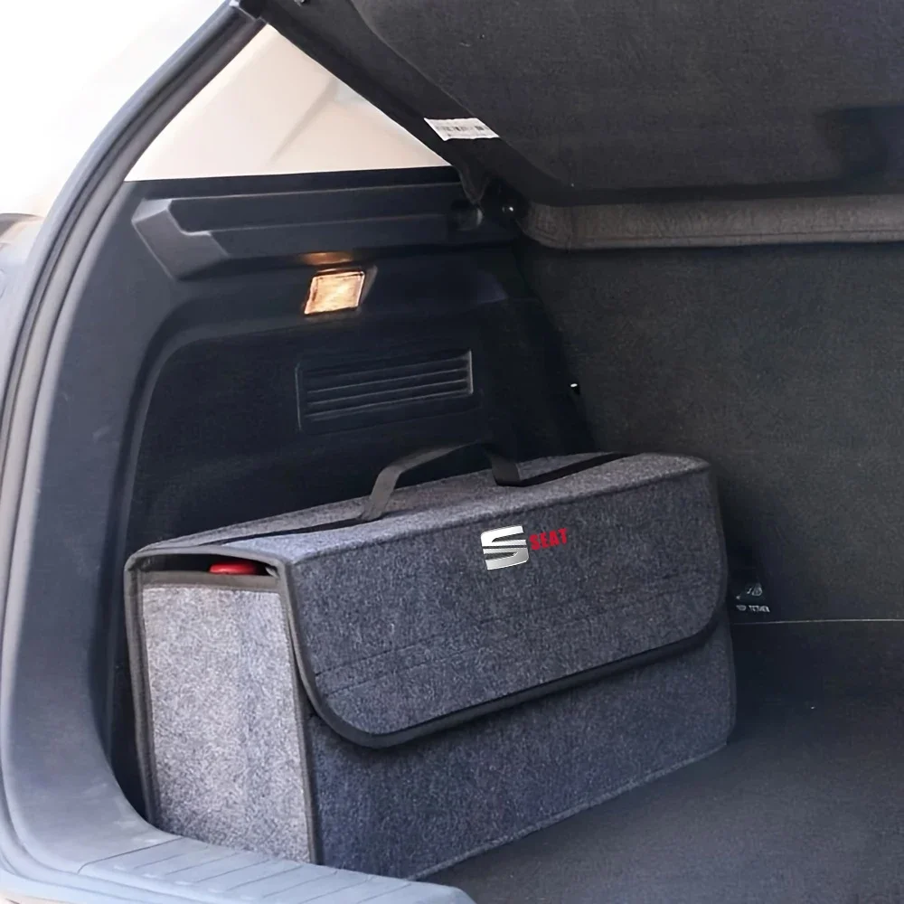 

Car storage box car felt anti slip trunk storage For Seat Leon FR Altea Ibiza Toledo Cordoba Alhambra Arona Ateca Exeo
