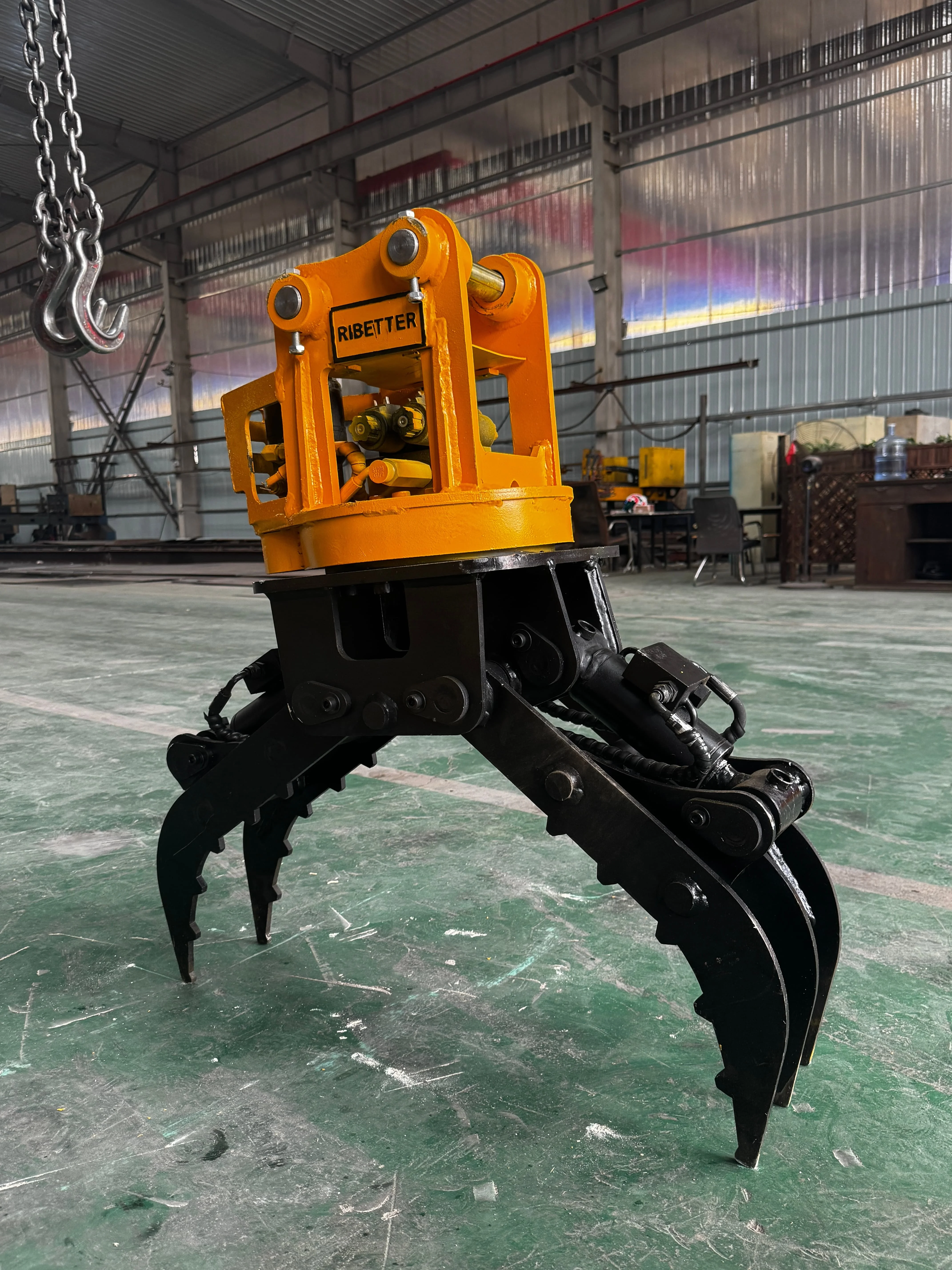 Custom-Made 4 Ton-50Ton Excavator Fixed Hydraulic Grapple For Stone Wood And Rock Factory Price MOQ 1 Unit