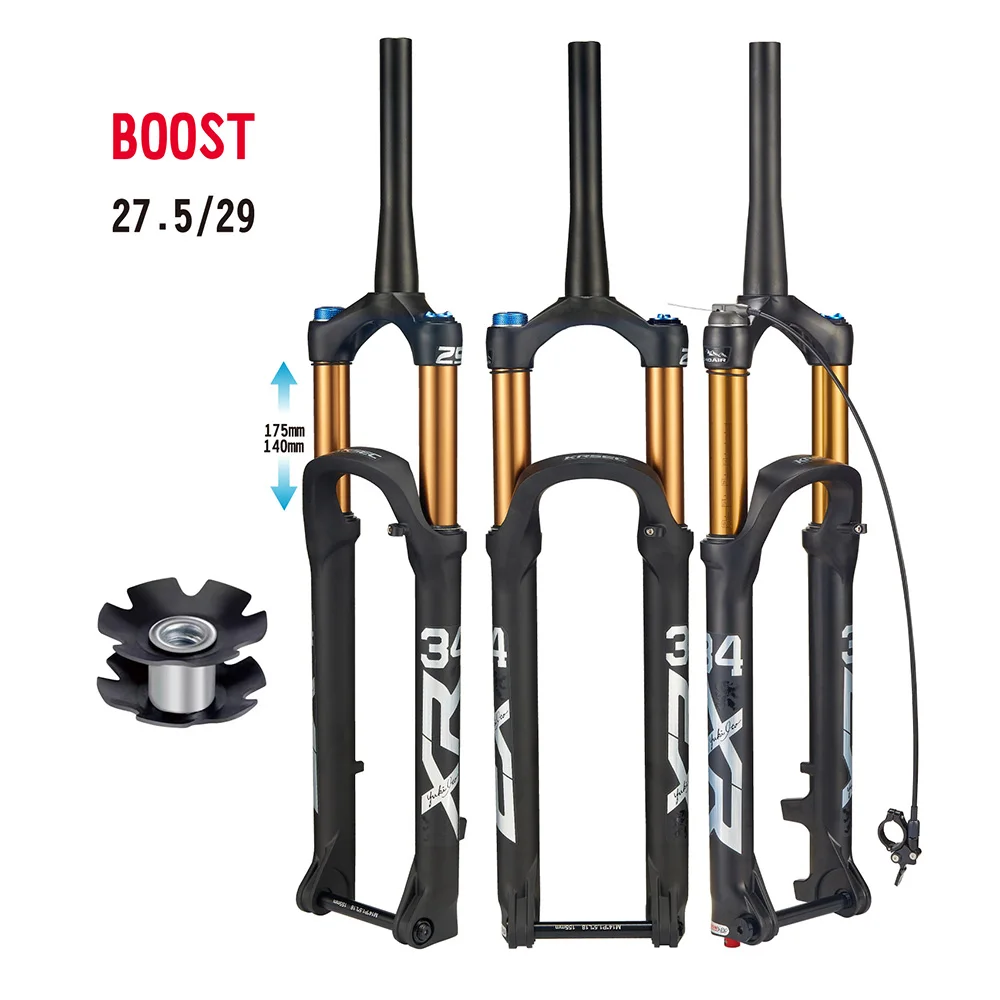 MTB Fork Boost XR34, Tapered Tube, Barrel Axis and Damping, Perfect for Cycling Enthusiasts, 27.5 in, 29 in