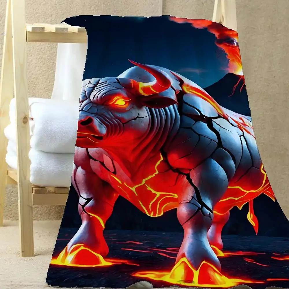 

Lava Cow Throw Blanket Aesthetic Art Flannel Blanket Portable Home Travel Camping Sofa Picnic Thickening Flannel Blanket
