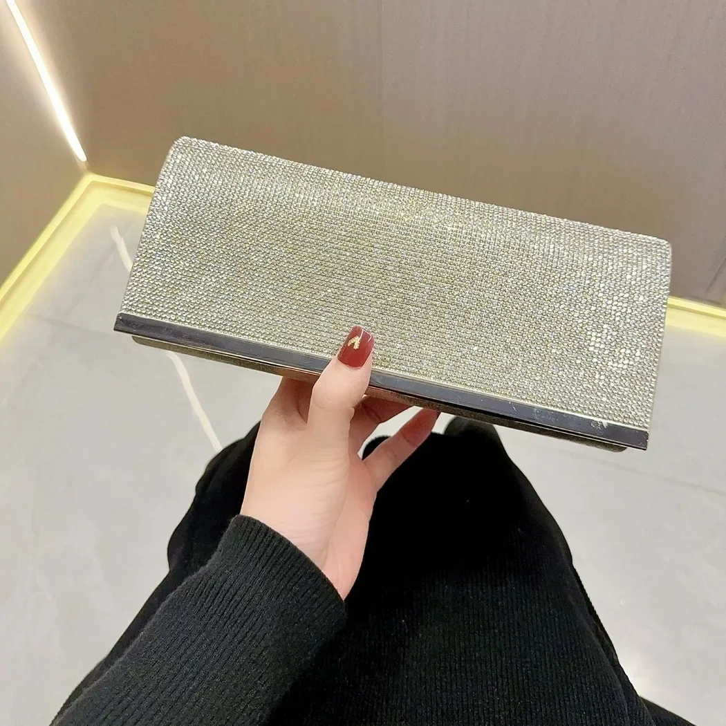 

Shining Gold Drill Small Clutch Purses For Women Fashion Luxury Dinner Evening Bags Wedding Party Chain Shoulder Bag Crossbody