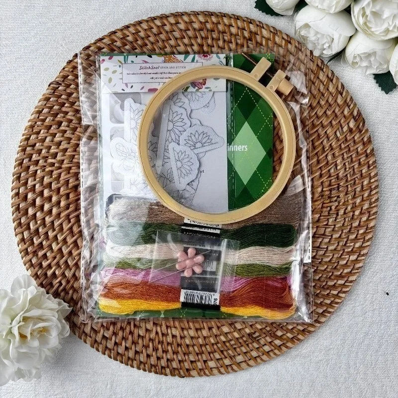 

Stick Stitch Embroidery Pre-Printed Pattern Wash Away Water Soluble Embroidery Stabilizers DIY Hand Sewing Self-Adhesive Patch