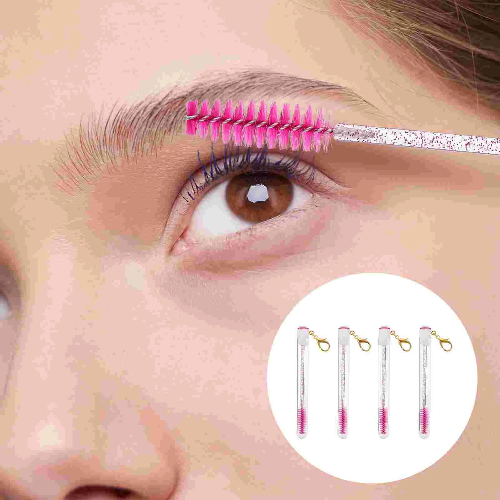 4 Pcs Mini Dispenser Tube Mascara Brush Eyebrow Makeup Wands Eyelash Miss Empty Tubes