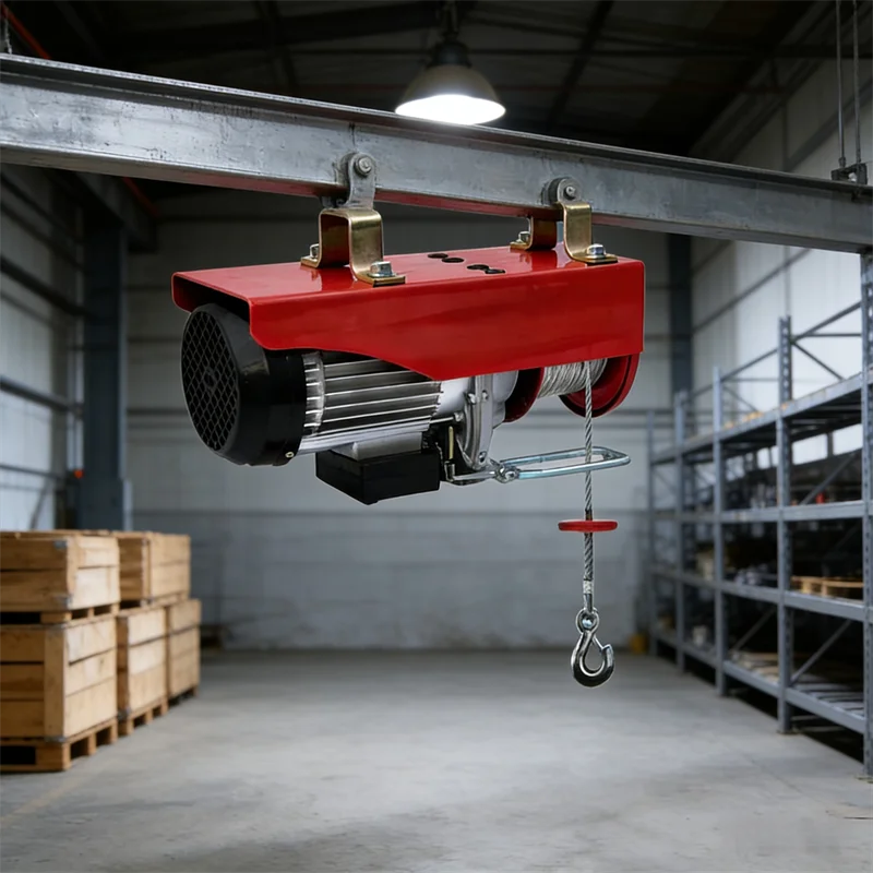 

Красная электрическая лебедка PA200 Портативная электрическая лебедка 220 В с дистанционным управлением для гаража/мастерской, тросовый подъемник, подъемный кран