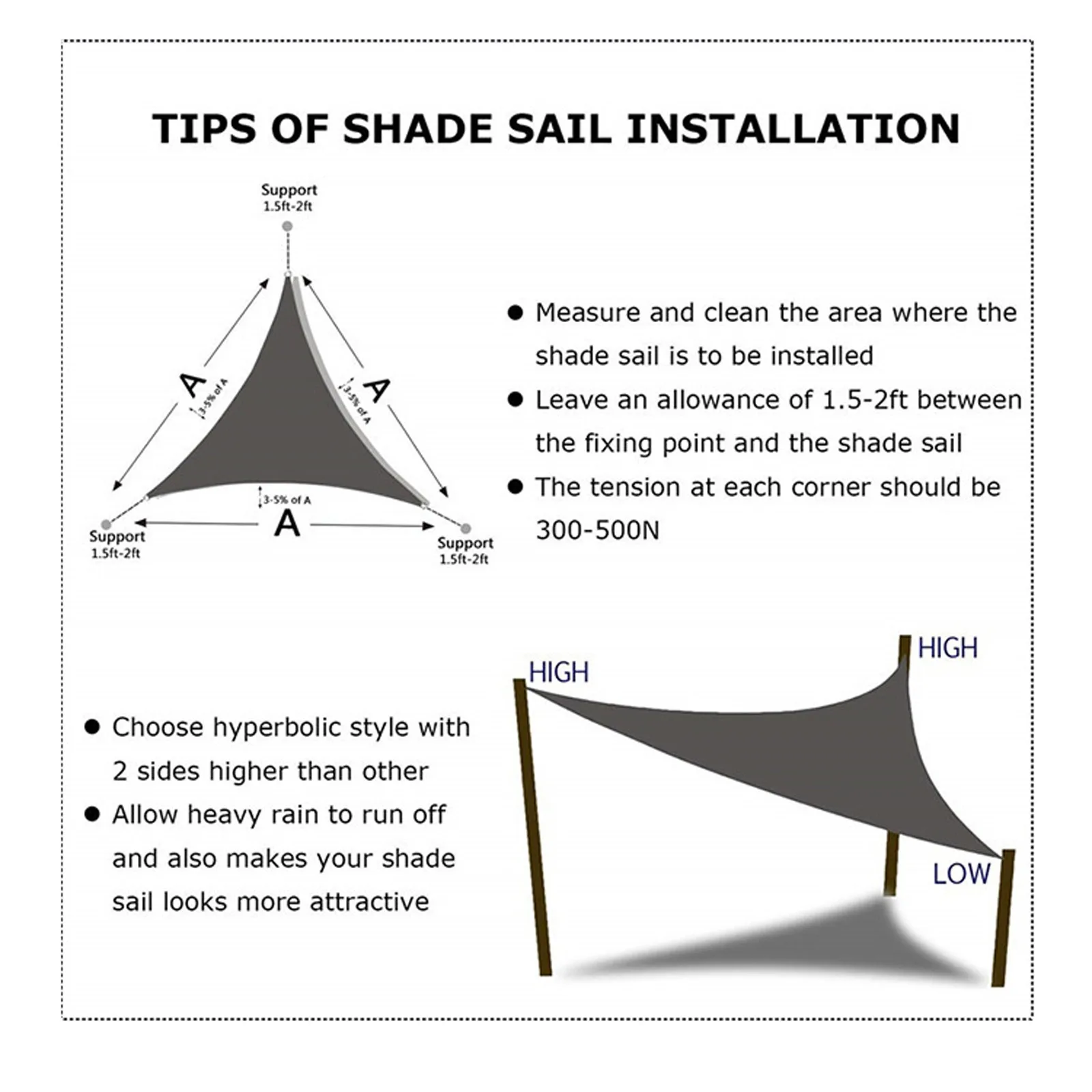 3x4x5M Right Angle Shade Sail Triangle Sun Shade Sail Carport Garden Sunshade Camping Trip Awning Triangle Sun Shelter 21sizes