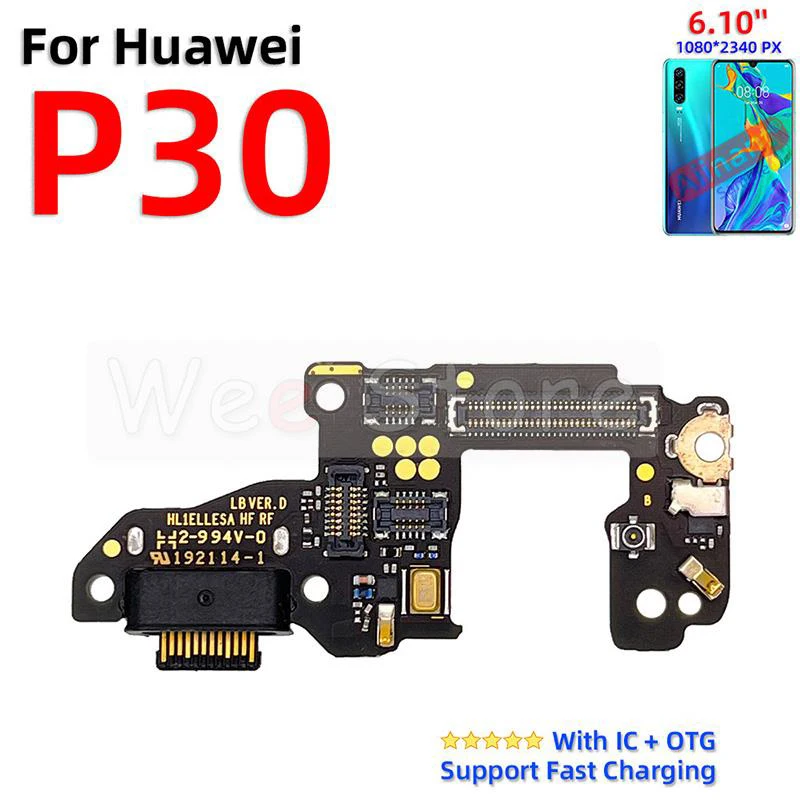 AiinAnt Charger Dock Connector Port Fast Charging Board Flex Cable For Huawei P20 P30 Lite Plus Pro 2017 2018 Phone Parts