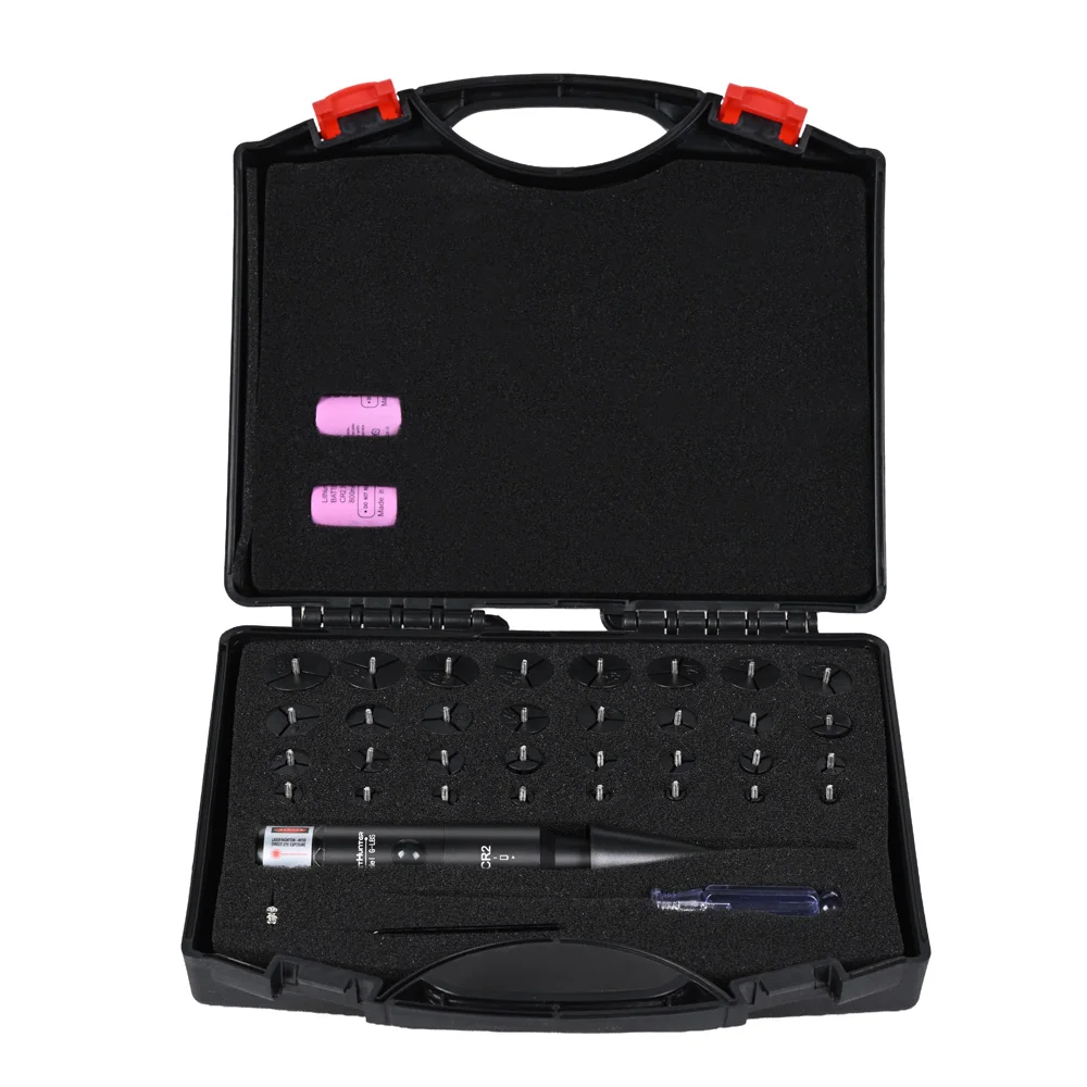 WestHunter Laser Bore Sight Kit with 32 Adapters 0.17 to 12GA Red or Green Bright Bore Sighter Laser with Button Switch