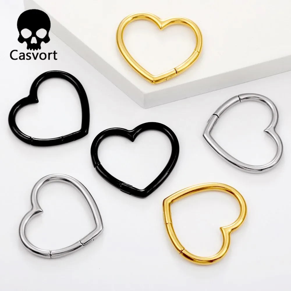 Casvort 2 pz 316 in acciaio inox ganci magnetici per le orecchie pesi Piercing 40mm/50mm Halo Hoop tappi per le orecchie quotidiano monili