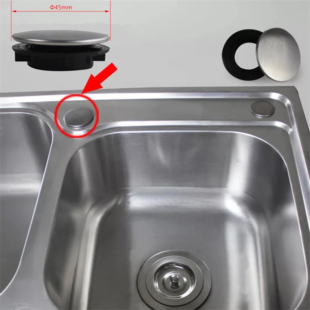 

2pcs Sink Hole Cover Stainless Steel Kitchen Faucet Accessories Soap Dispenser Plug Silver Easy Installation Anti Leak Standard