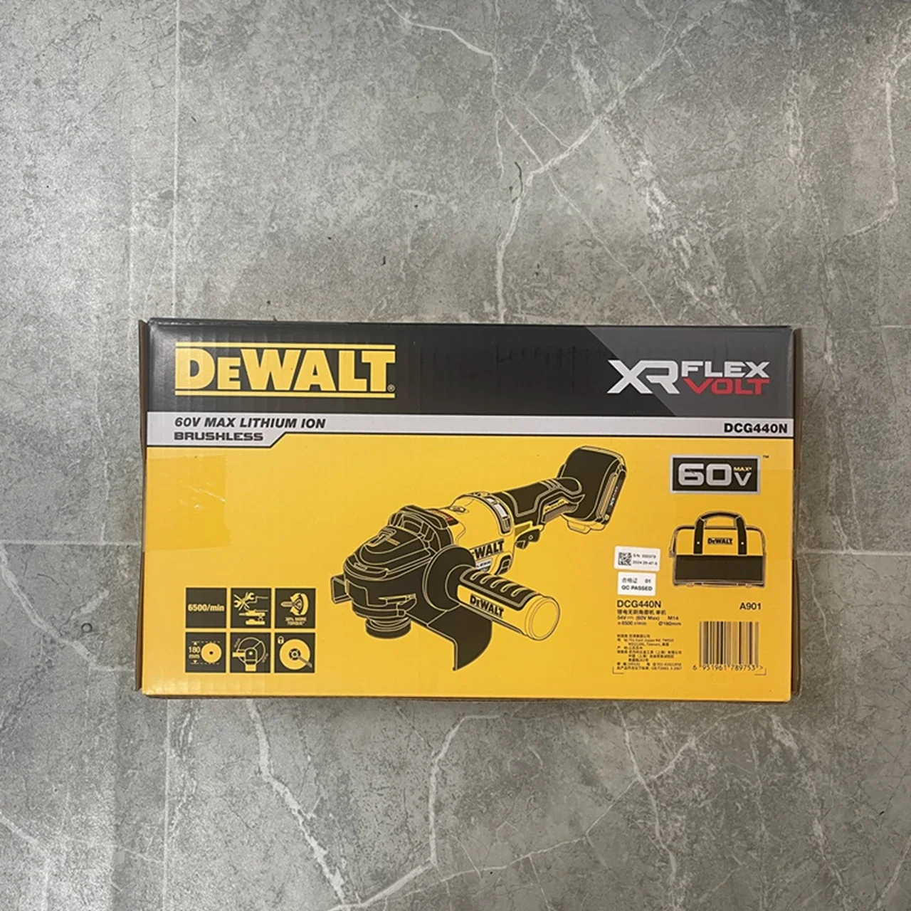 DEWALT DCG440 60V MAX Lithium Brushless Cordless Grinder with Kickback Driving Force Electric Drive Carpentry Grinder Power Tool