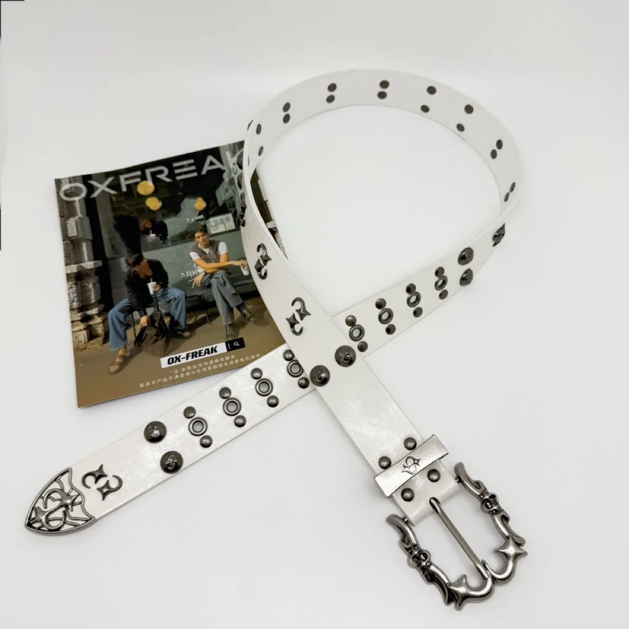 القوطية Y2K النساء الرجال أحزمة العلامة التجارية الفاخرة القوطي السيدات الهيب هوب الشرير برشام الهيكل العظمي طباعة حزام خصر الجينز زنار #4