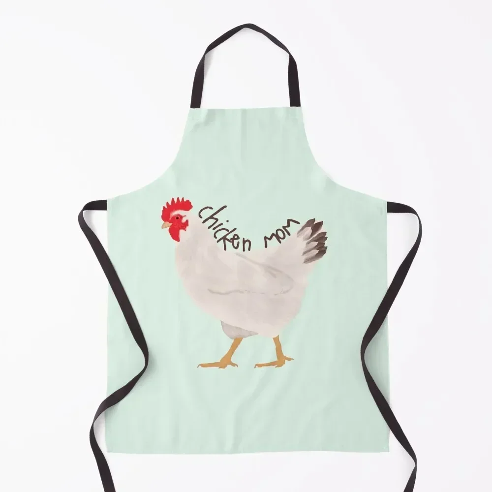 

Chicken Mom Apron for women with pocket For Man Haircut Dress kitchen utensil Apron