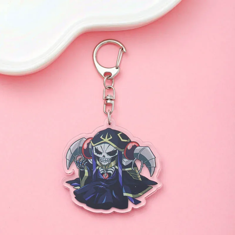 Overlord Albedo Anime Acrylic Keychain Accessaries Cartoon Funny Bag Pendant Cute Creative Charm Car Keyring Friends Fans Gifts