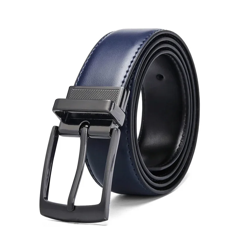 Cowhide Pin Buckle Belt for Men Fashion Casual Jeans Accessories Girdle Luxury Design Business Retro Leather Youth Waistband