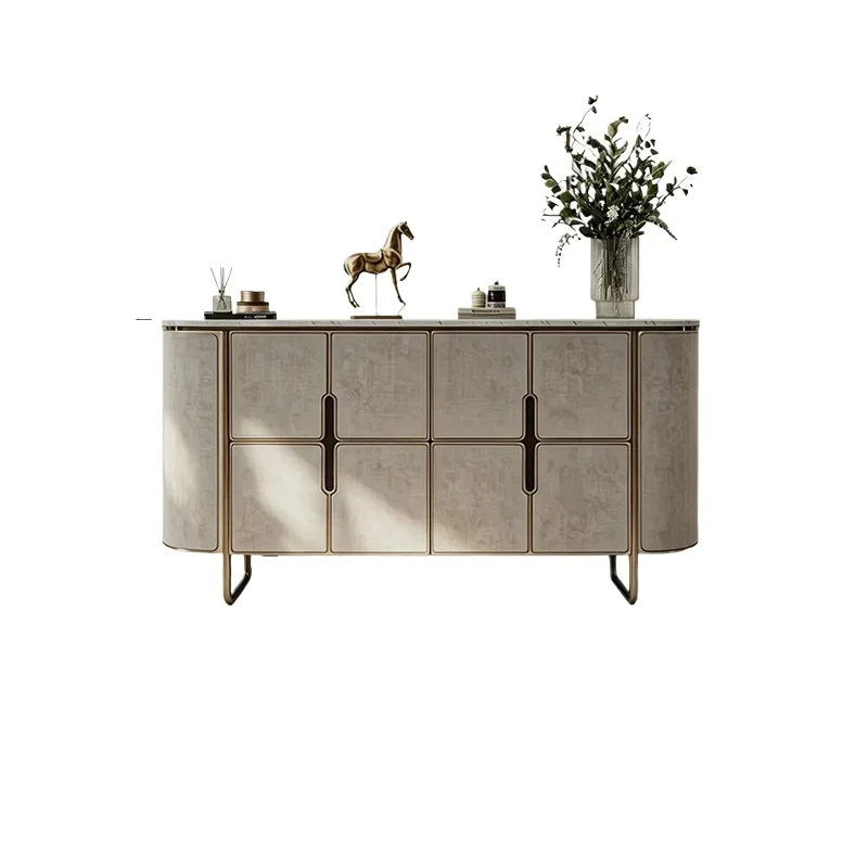 CX Italian light luxury marble dining side cabinet entry solid wood multi-layer board entrance cabinet