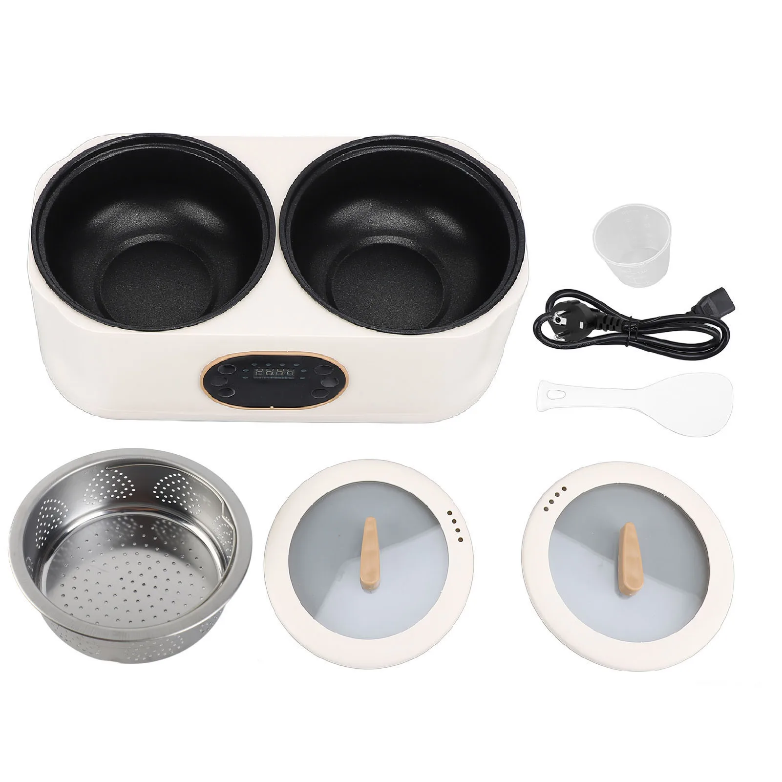 Electric Double Rice Cooker Multi-Function Non-Stick Pot for Hot Pot Soup Porridge Low Sugar Cooking with Keep Warm Feature