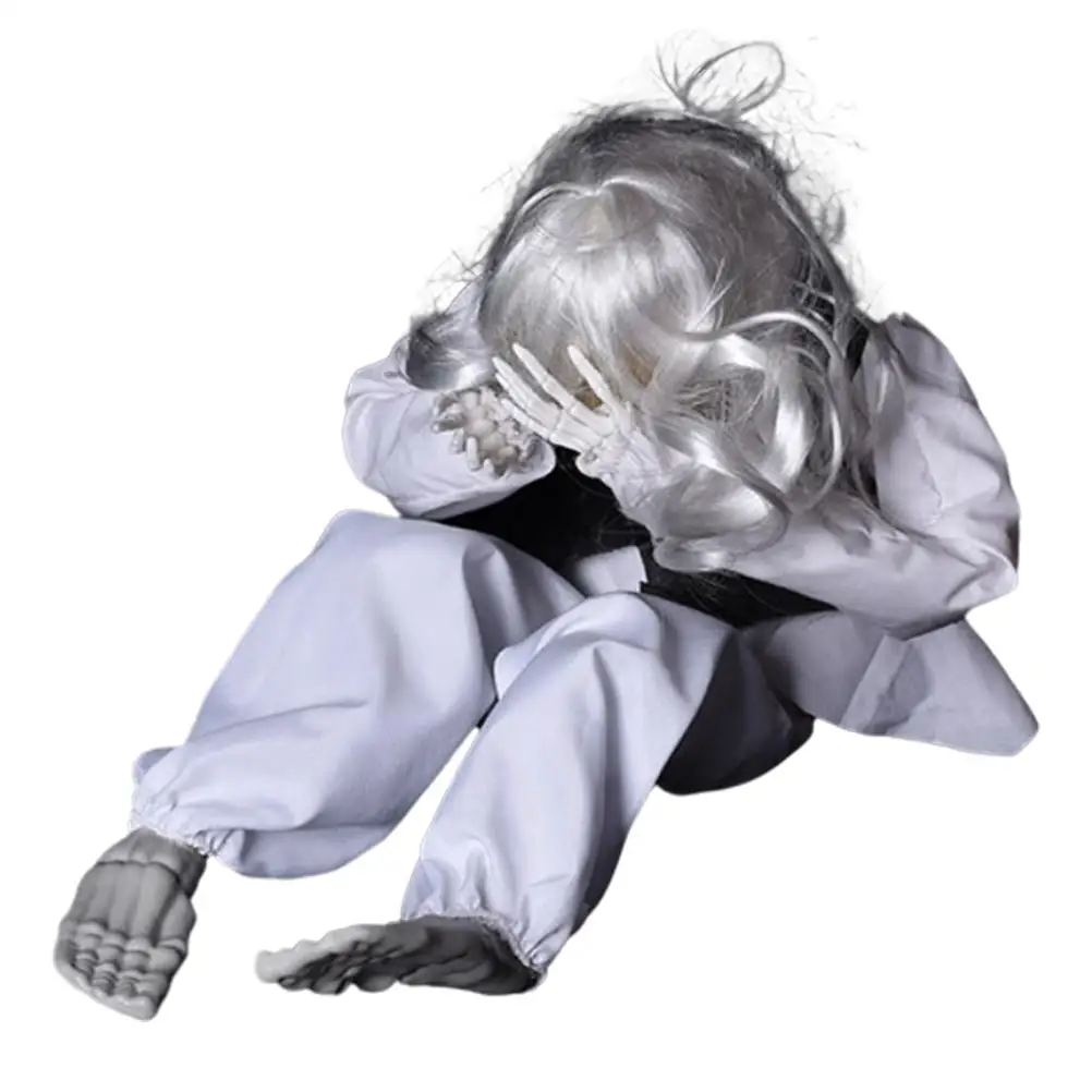 Halloween Trembling Crying Ghost Doll Voice Control Ghost Prop Halloween Party Decorations Haunted House Prop