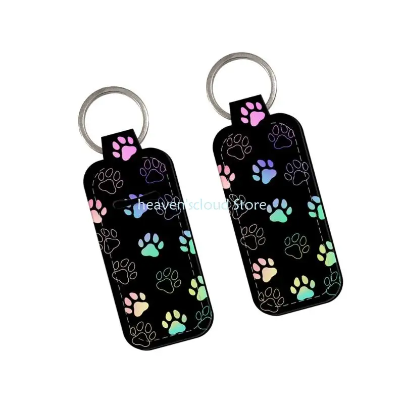 Y88B Lip Balm Holder Keychain Lovely Cats Claw Lipstick Holder Rings Lipstick Sleeve Holder Suitable for Lips