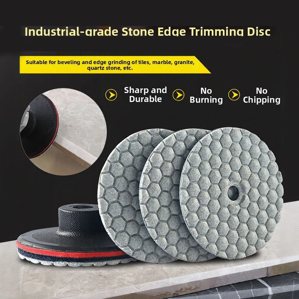 Heavy=Duty Diamond Dry Grinding Pads For Marble Granite Edge Polishing High Density Resin Bonded Stone Finishing Discs