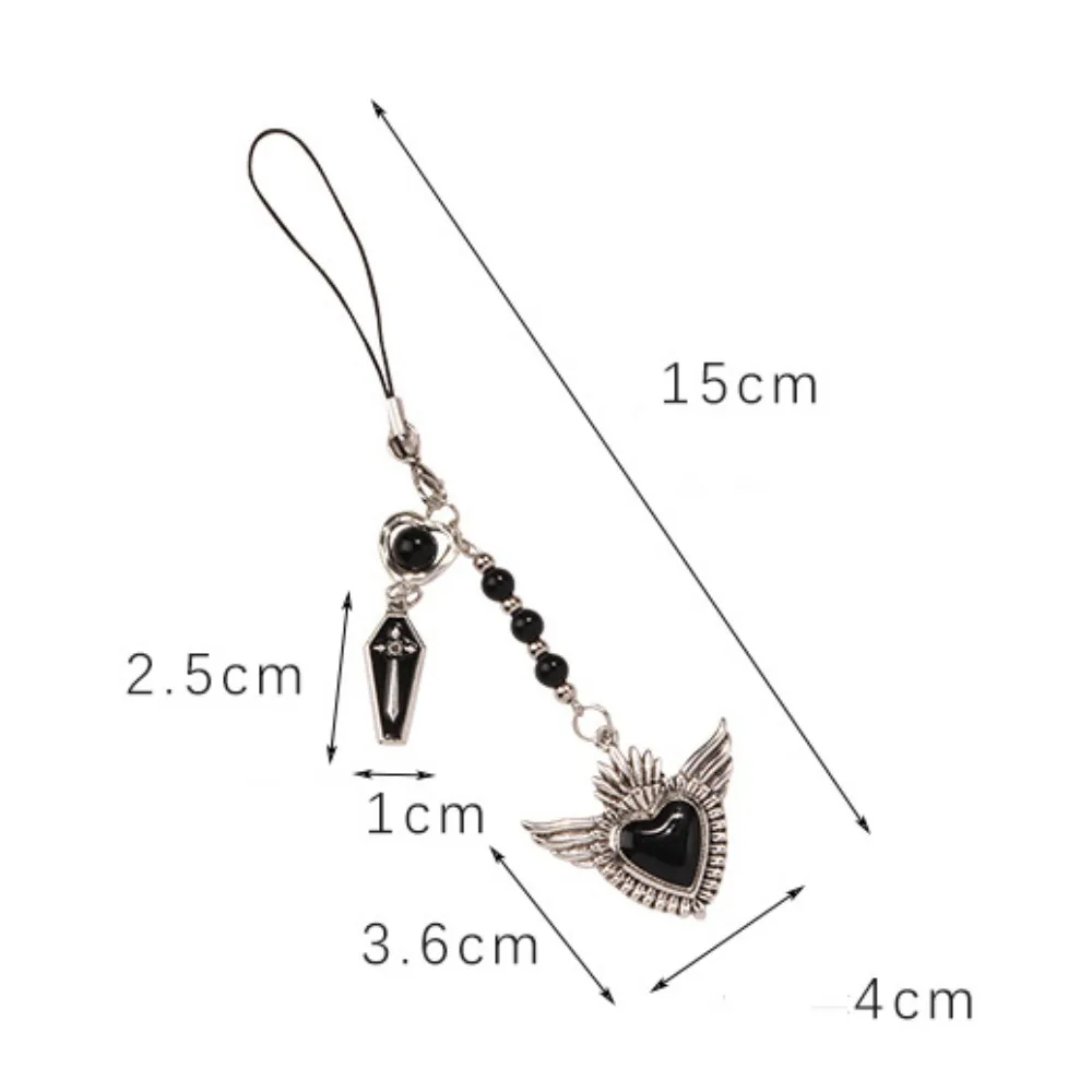 Butterfly Y2K Phone Chain Love Phone Charm Mobile Phone Strap Key Cord Gothic Style Mobile Keychain Lanyard Jewelry Gift