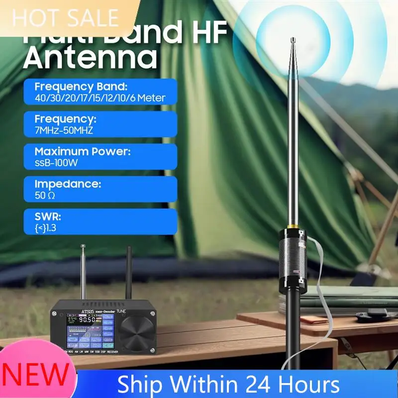 ~ 【EM estoque】JPC-12 para antena de rádio amador 7-50Mhz todas as bandas verticais 40M-6M 8 bandas com regulador deslizante para exterior
