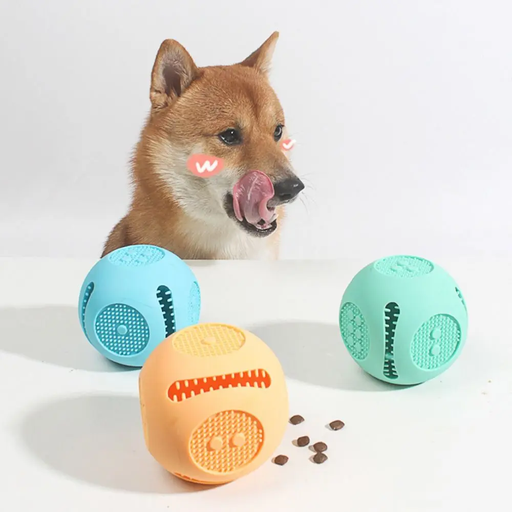 Silicone Dog Leakage Ball Toy Bite Resistant Soft Dog Puzzle Chewing Toy Prevent Choking Dog Teeth Cleaning Ball for Dogs Puppy