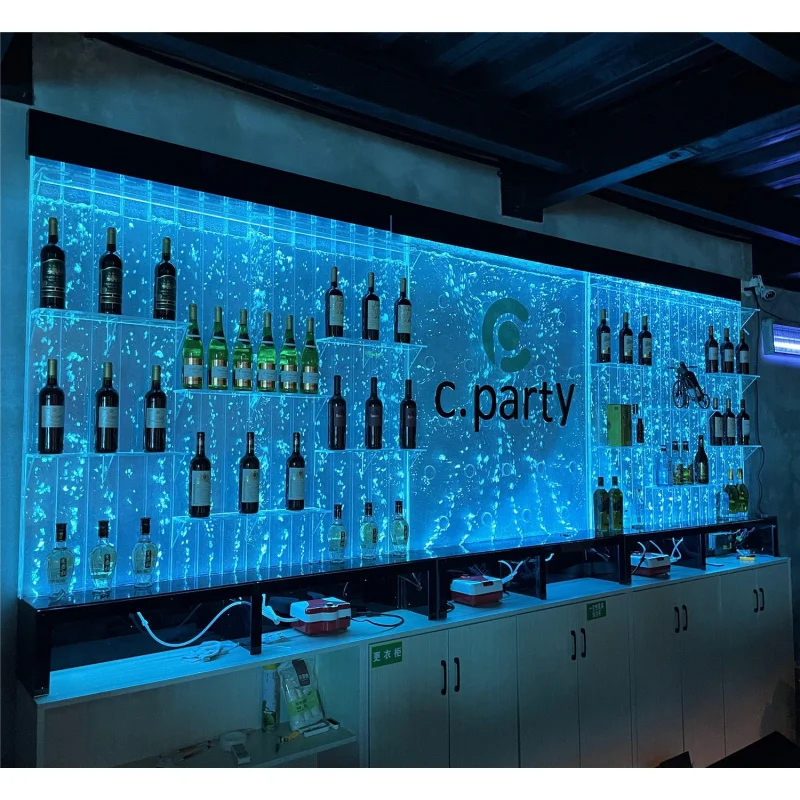 Custom.Customized خزانة عرض النبيذ الحديثة أدى الجدار شلال فندق اللوبي الجدار الديكور #5