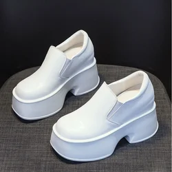 Lefu Shoes Women's 2026 New Style Inner Height 11cm Thick Sole Small Leather Shoes Women's Single Shoes Womens Shoes