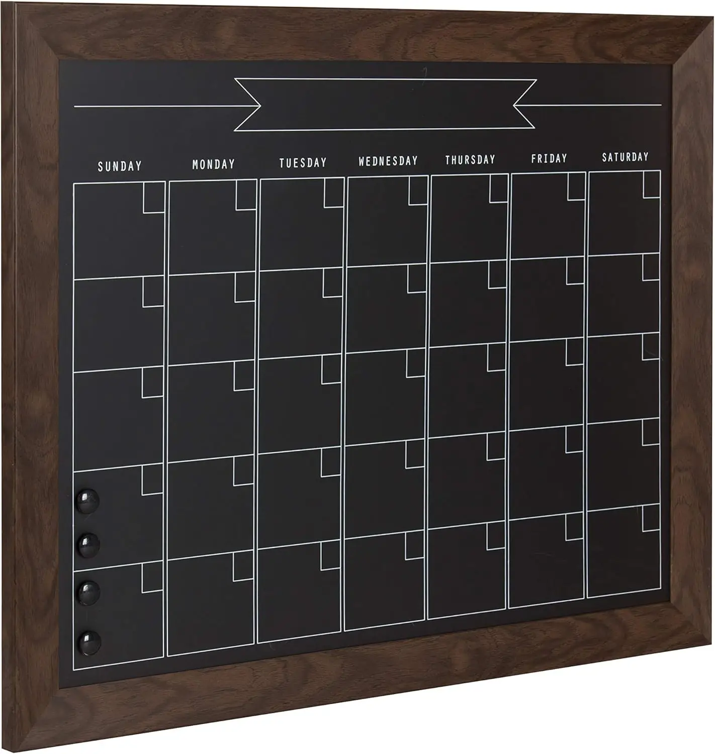 تقويم شهري للسبورة المغناطيسية مع إطار، 23 × 29 بوصة، بني جوزي لتنظيم المكاتب المنزلية #2